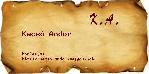 Kacsó Andor névjegykártya