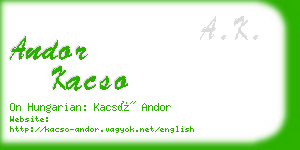 andor kacso business card